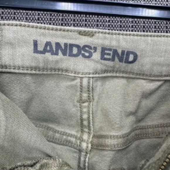 Lands End Womens Mid Rise Straight Leg Jeans Size 2P Khaki - Picture 3 of 7